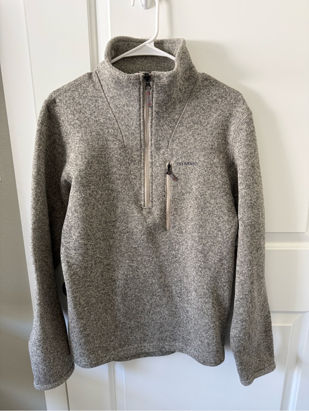Simms Men's Heather Gray 1/4 Zip Sweater